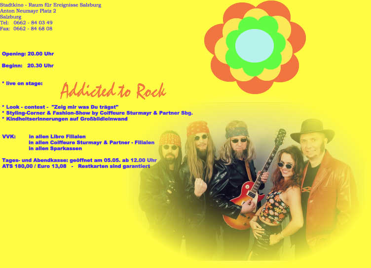 Stadtkino - Raum f�r Ereignisse Salzburg
Anton Neumayr Platz 2
Salzburg
Tel:   0662 - 84 03 49
Fax:  0662 - 84 68 08